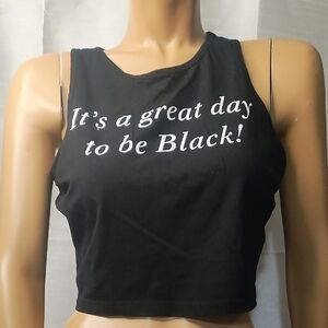 HGC Apparel Black Sleeveless Crop Tank‎ Top Size XXL